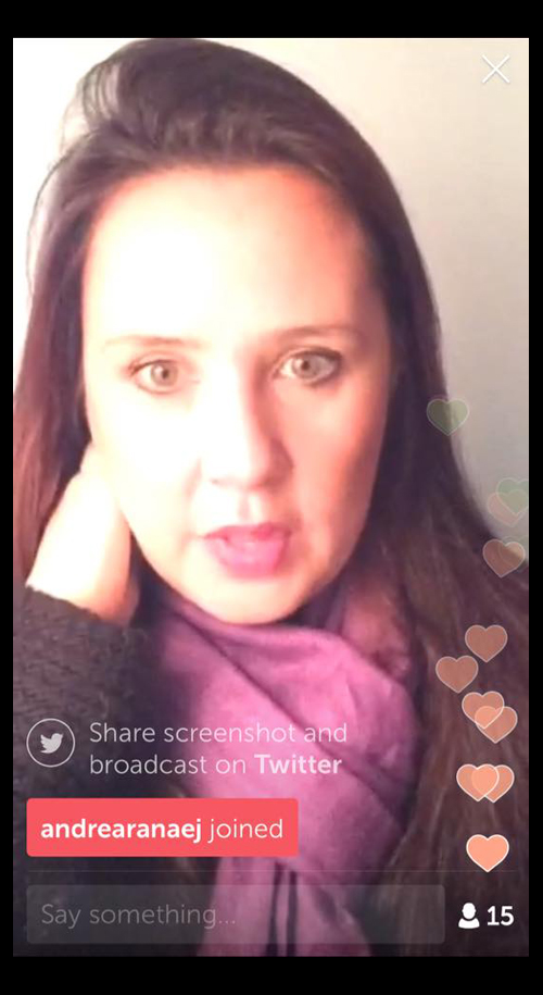On Periscope you can tap the screen and give hearts showing you are enjoying the scope.