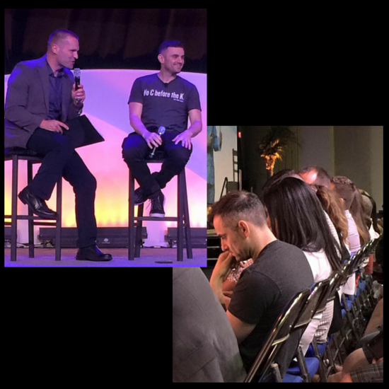 Gary Vee and Marcus Sheridan during the keynote interview