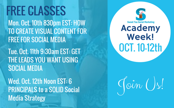 Academy Week October 10th-12th [Free Social Media Training]